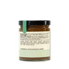 Load image into Gallery viewer, Back side of Jonboy vegan caramel jar with nutrition facts and ingredients list.