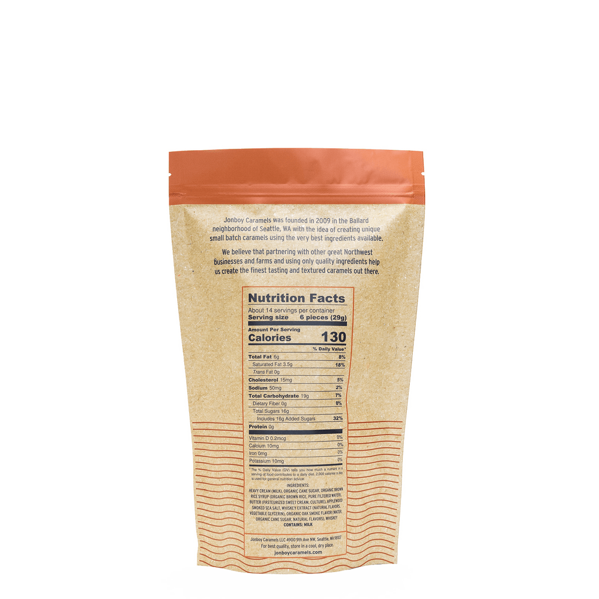 Whiskey with Smoked Salt Caramels 1 lb. Jonboy Caramels